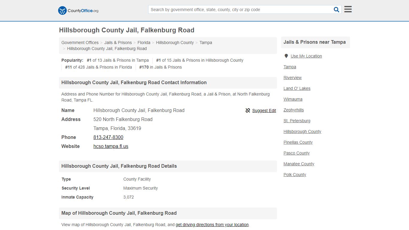 Hillsborough County Jail, Falkenburg Road - Tampa, FL ...